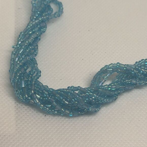 Blue Beaded Necklace and Earring Set - Picture 3 of 3